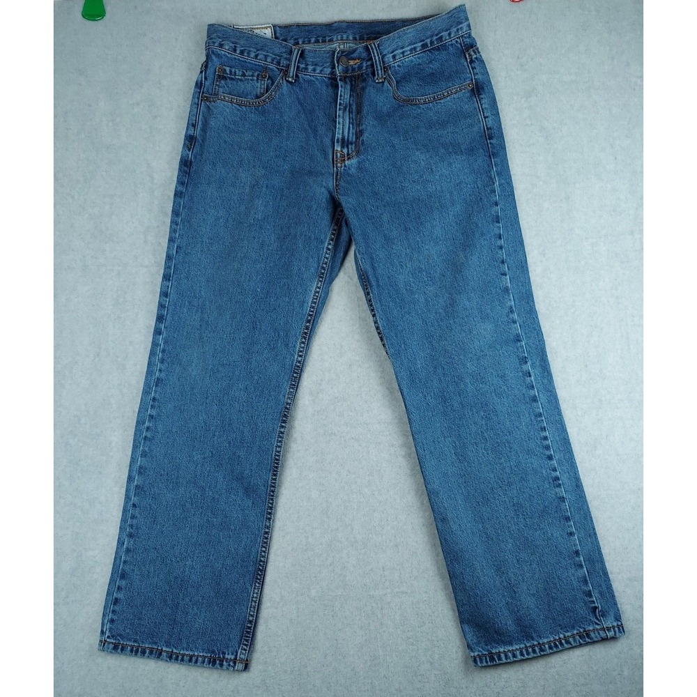 John B‎ Stetson 1312 Modern Straight Leg Men's Blue Denim Jeans Size 34 x 28